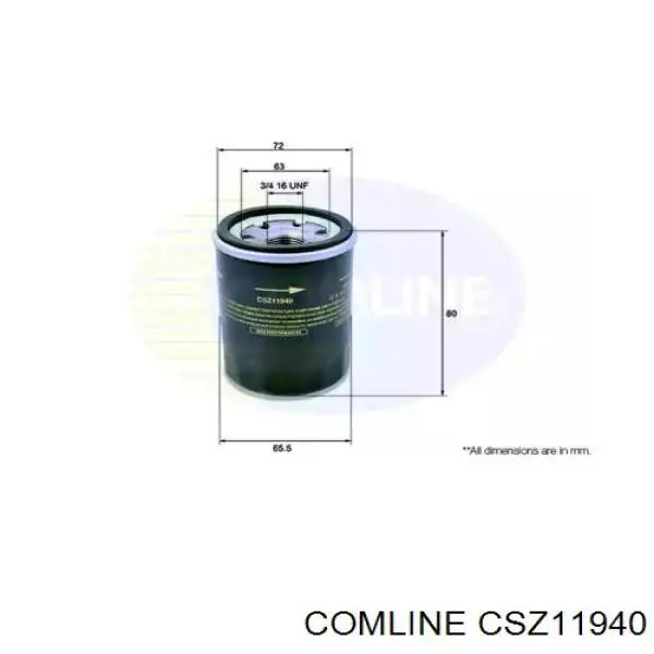 Filtro de aceite CSZ11940 Comline