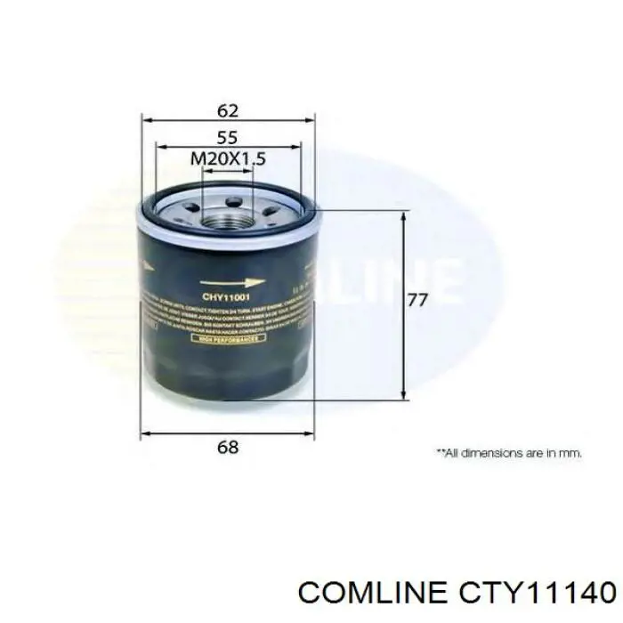Масляный фильтр CTY11140 Comline