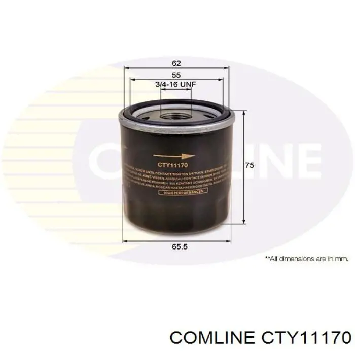 CTY11170 Comline filtro de óleo