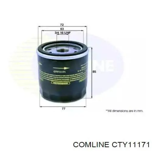 Масляный фильтр CTY11171 Comline