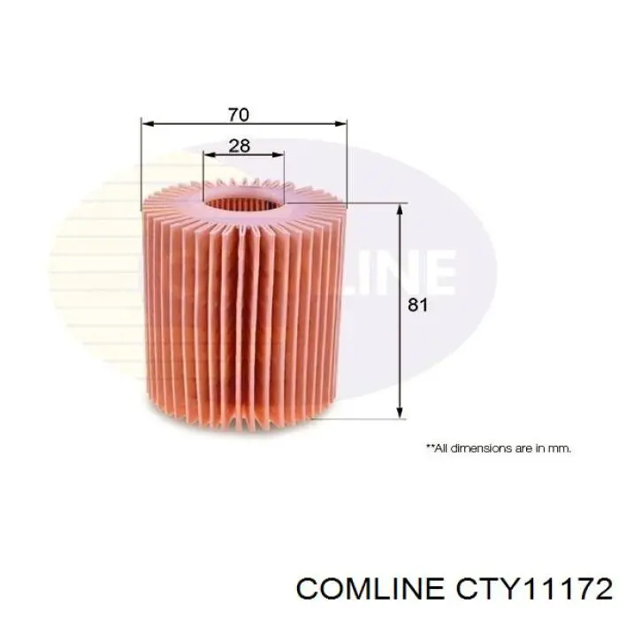 Filtro de aceite CTY11172 Comline