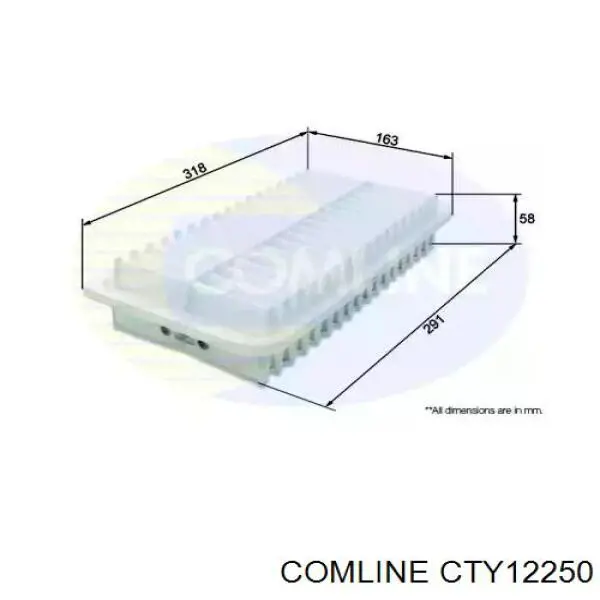 CTY12250 Comline filtro de ar