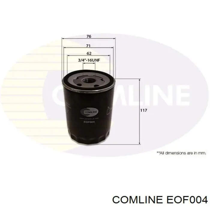 Filtro de aceite EOF004 Comline