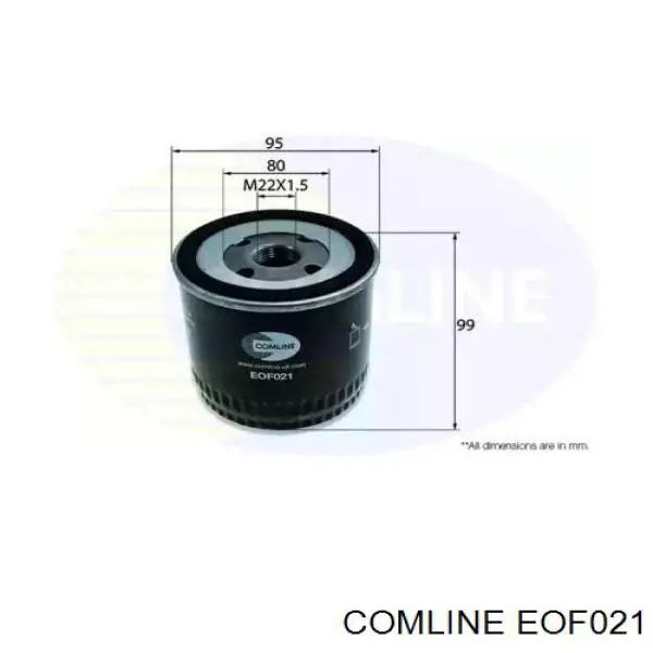 EOF021 Comline filtro de óleo