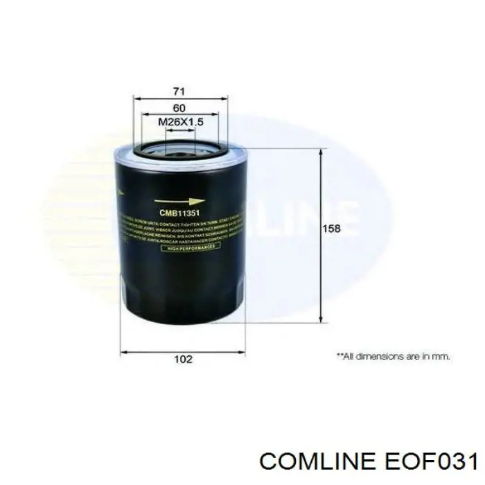 Фильтр масла Comline EOF031