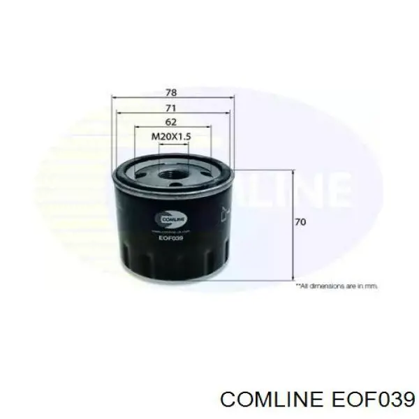 EOF039 Comline масляный фильтр