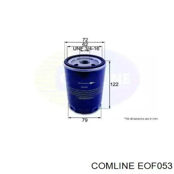 EOF053 Comline filtro de óleo