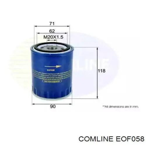EOF058 Comline Масляный фильтр двигателя