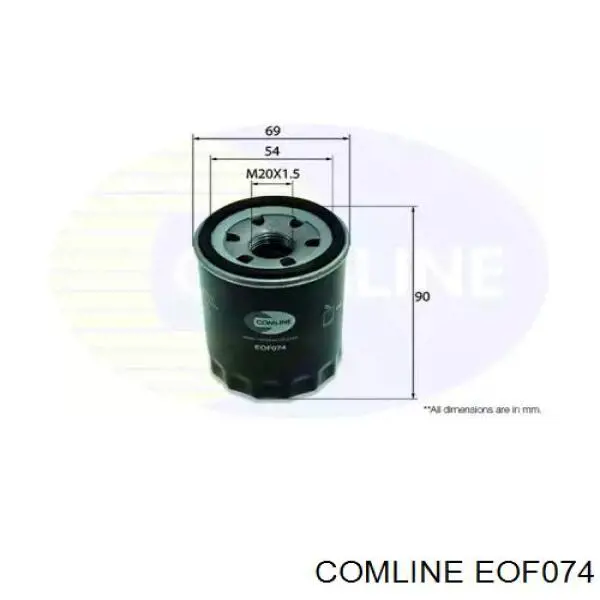 EOF074 Comline масляный фильтр