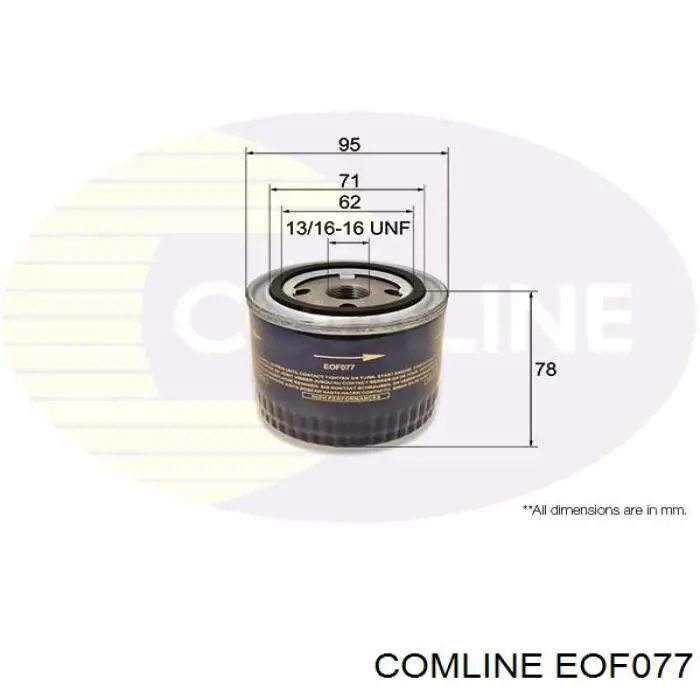 Filtro de aceite EOF077 Comline