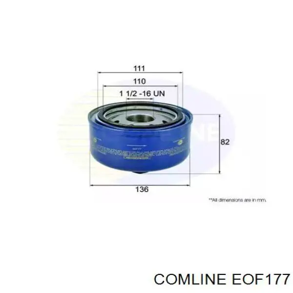 EOF177 Comline filtro de óleo