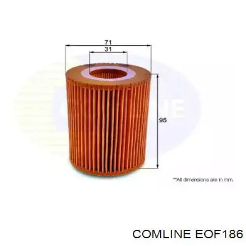 EOF186 Comline filtro de óleo