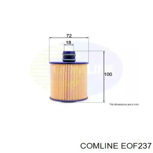 EOF237 Comline filtro de óleo