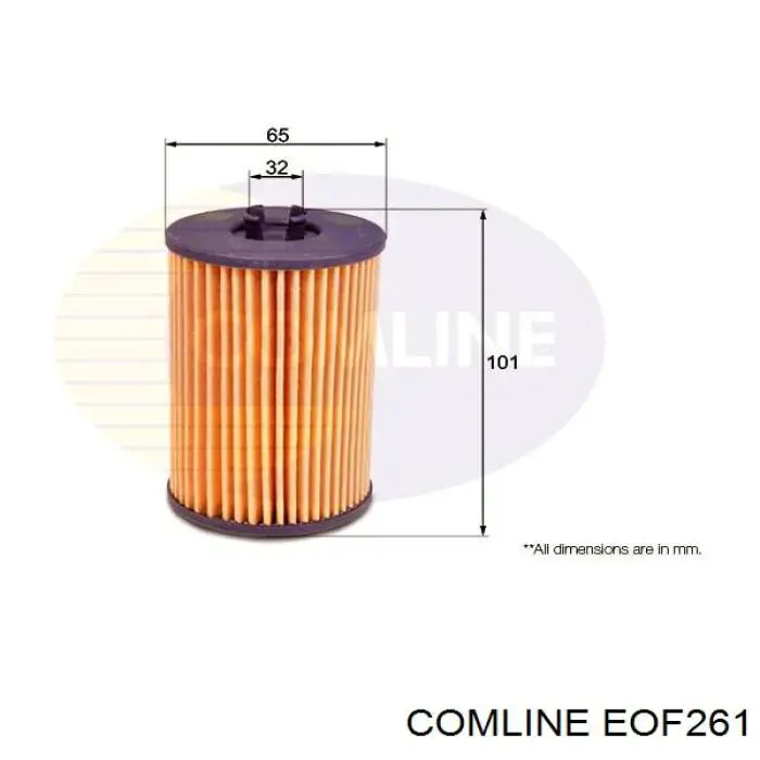 Filtro de aceite EOF261 Comline