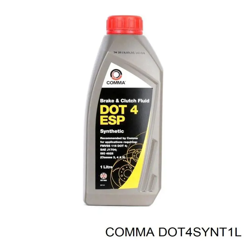 Жидкость тормозная DOT4SYNT1L COMMA