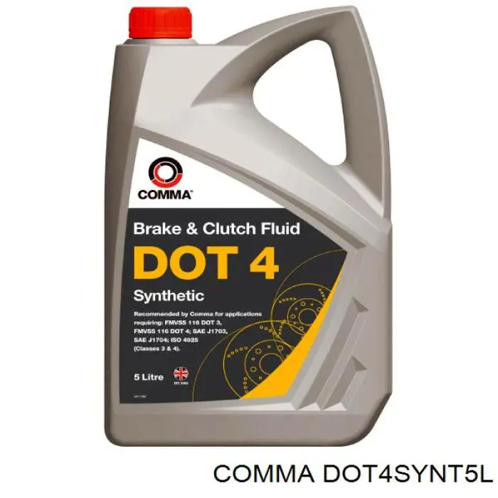 Жидкость тормозная DOT4SYNT5L COMMA