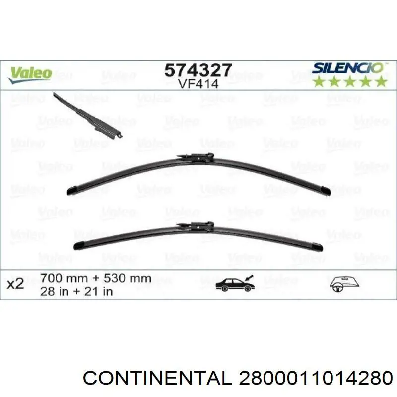 Щетка-дворник лобового стекла водительская 2800011014280 Continental/Siemens