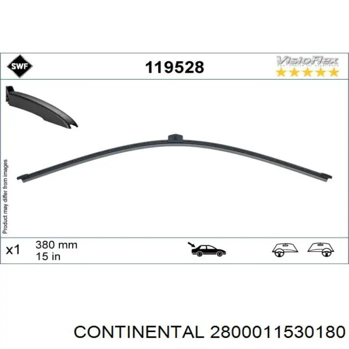 2800011530180 Continental/Siemens Щетка заднего стеклоочистителя