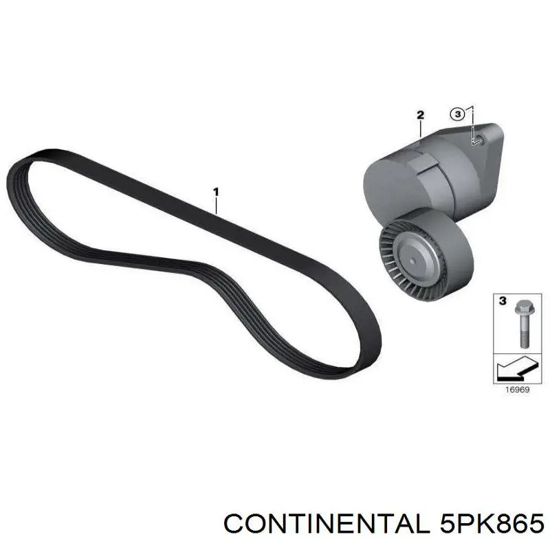 Ремінь приводний, агрегатів 5PK865 Continental/Siemens