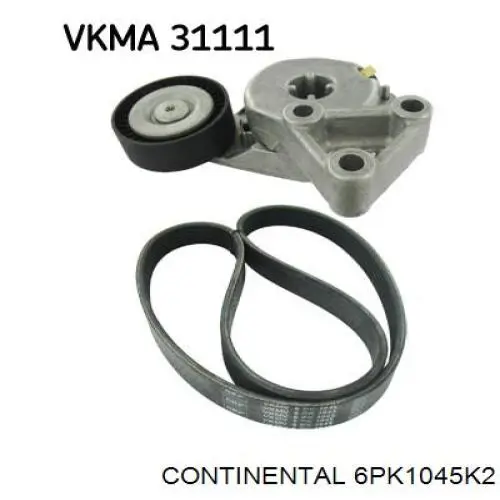 Ремень агрегатов приводной, комплект Continental/Siemens 6PK1045K2 цена, от 59.85 USD
