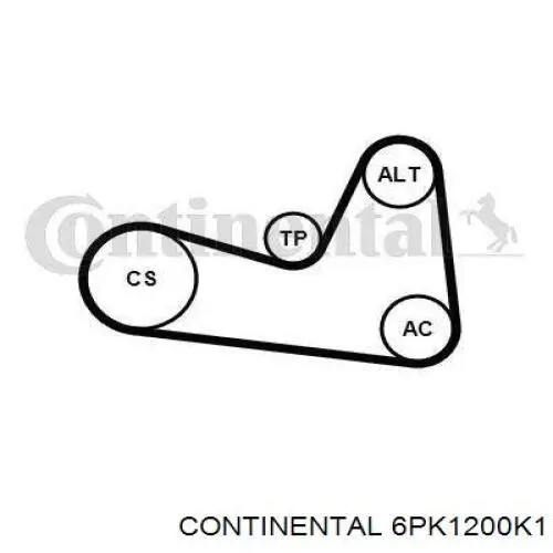 Ремінь приводний, агрегатів, комплект 6PK1200K1 Continental/Siemens