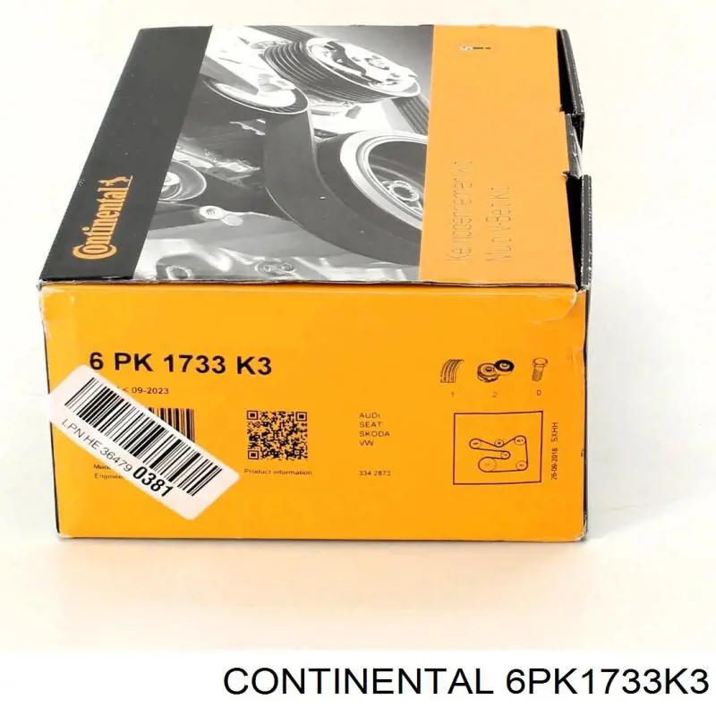 Ремень агрегатов приводной, комплект Continental/Siemens 6PK1733K3 цена, от 68.94 USD