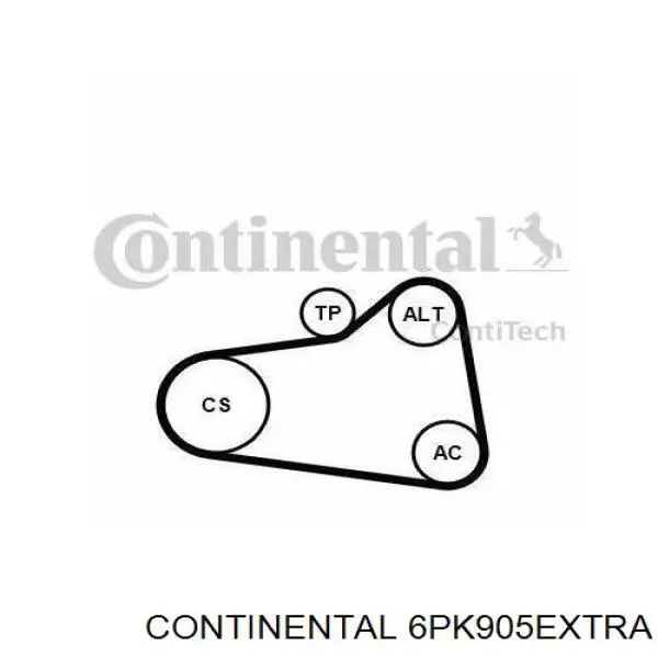 Ремень генератора 6PK905EXTRA Continental/Siemens