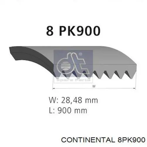 Ремень генератора 8PK900 Continental/Siemens
