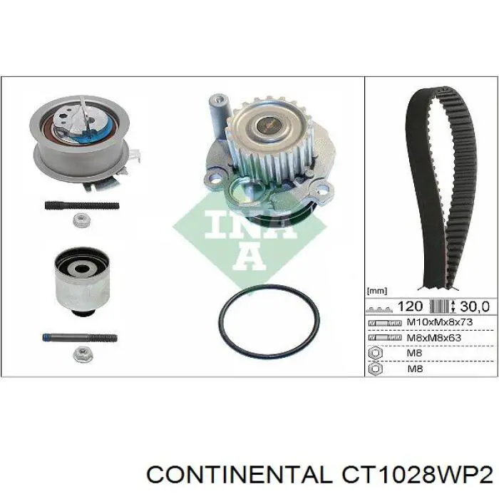 ГРМ ремни, комплект Continental/Siemens CT1028WP2 цена, от 150.63 USD