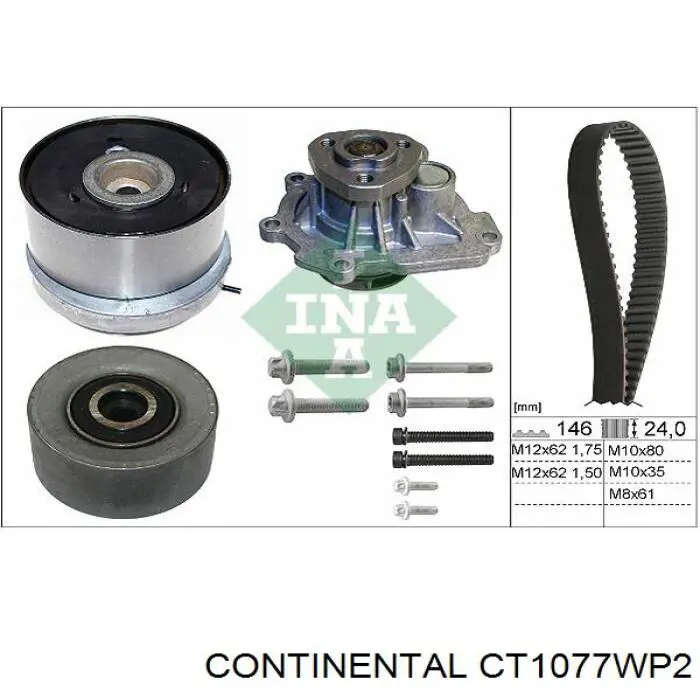 ГРМ ремни, комплект Continental/Siemens CT1077WP2 цена, от 153.49 USD