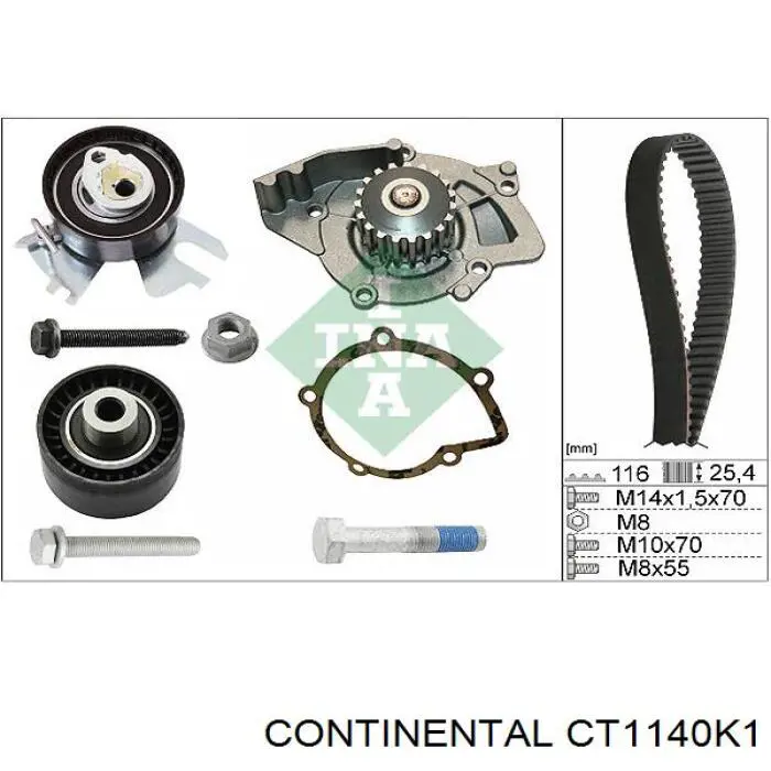 ГРМ ремни, комплект Continental/Siemens CT1140K1 цена, от 86.45 USD