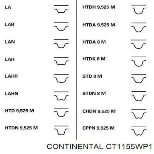 CT1155WP1 Continental correia do mecanismo de distribuição de gás, kit