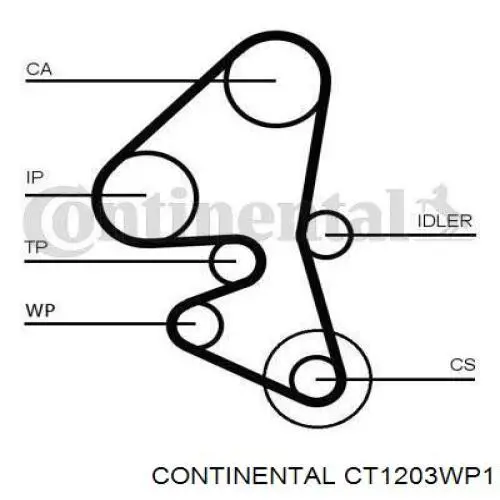 CT1203WP1 Continental correia do mecanismo de distribuição de gás, kit