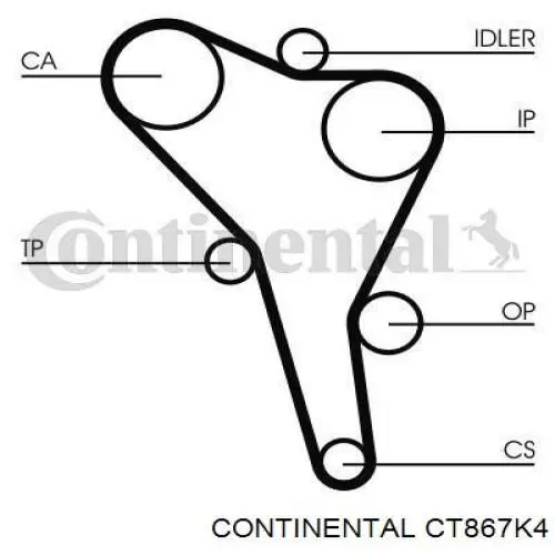 CT867K4 Continental correia do mecanismo de distribuição de gás, kit