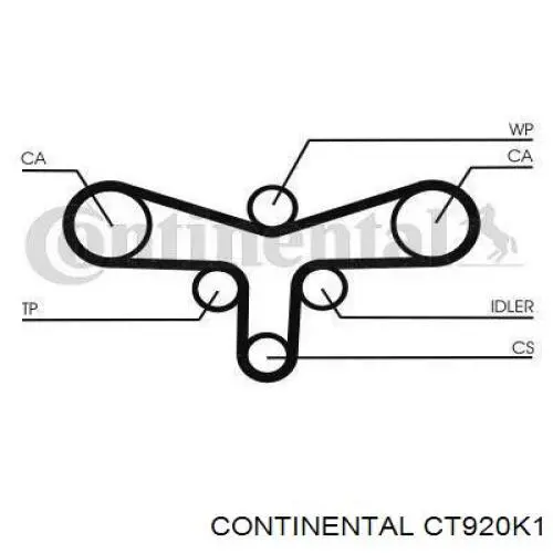 CT920K1 Continental/Siemens correia do mecanismo de distribuição de gás, kit