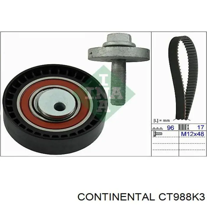 Ремінь ГРМ, комплект CT988K3 Continental/Siemens