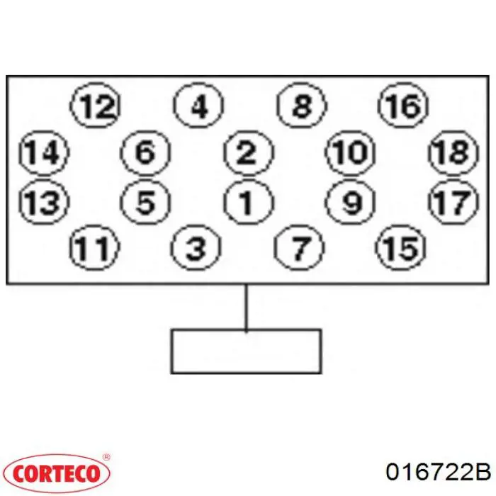 016722B Corteco Болт крепления головки блока цилиндров