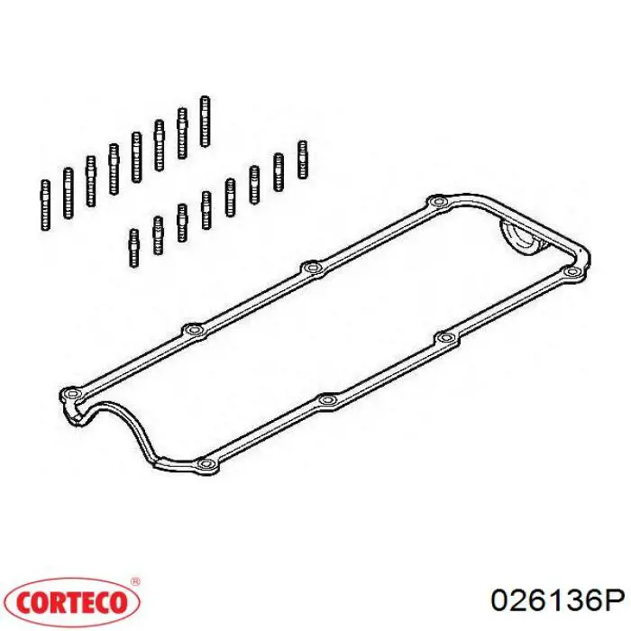 Прокладка клапанної кришки двигуна, комплект 026136P Corteco