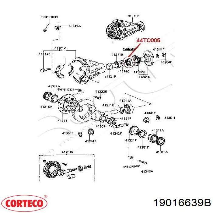 Сальник хвостовика 19016639B Corteco