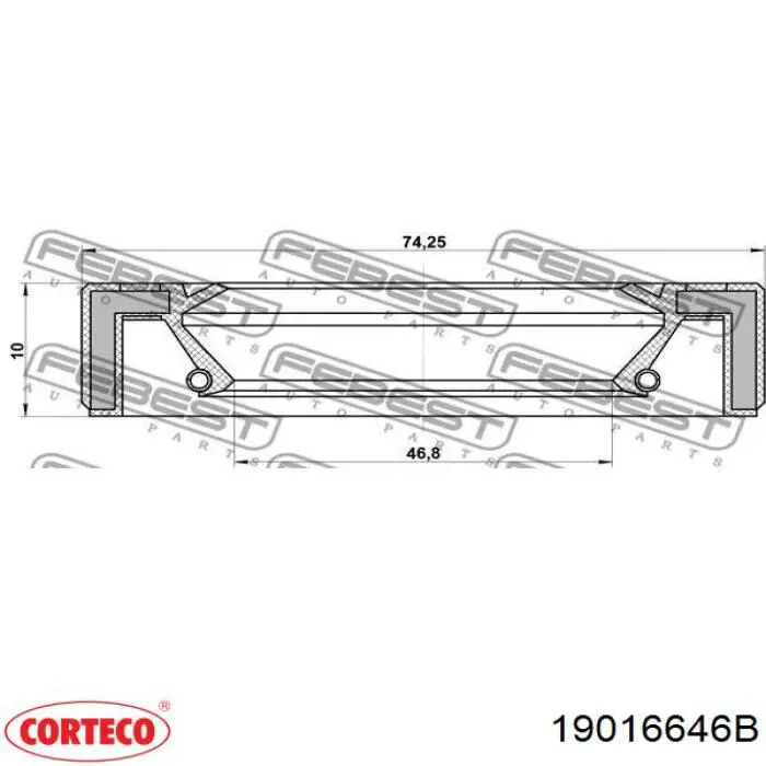Сальник полуоси переднего моста правой Corteco 19016646B цена, от 5.23 USD
