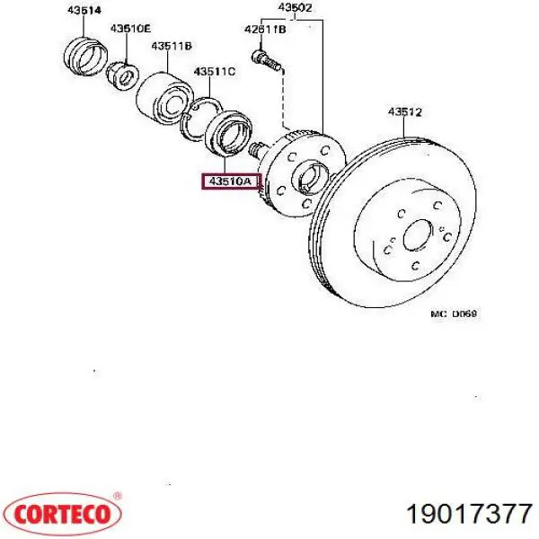 Сальник передней ступицы 19017377 Corteco