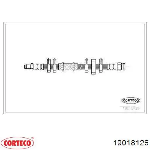 19018126 Corteco шланг тормозной передний