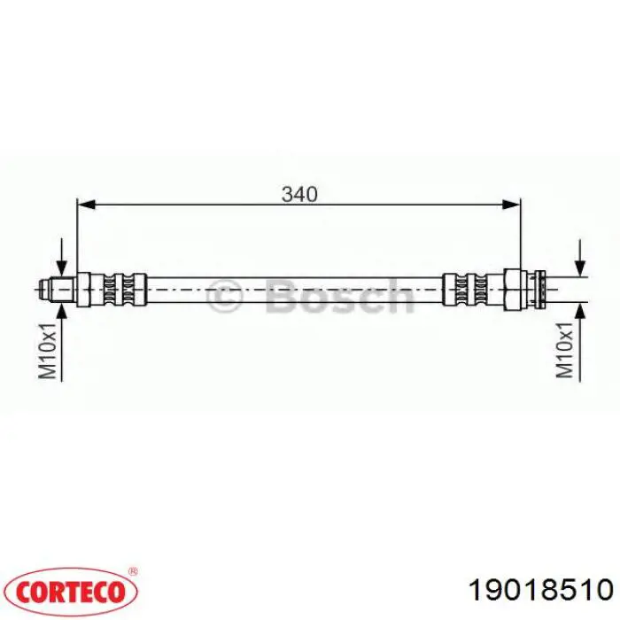 Шланг тормозной передний Corteco 19018510 цена, от 6.12 USD