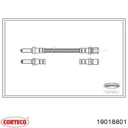 Шланг тормозной задний левый 19018801 Corteco