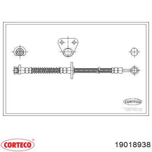 Шланг тормозной передний правый 19018938 Corteco