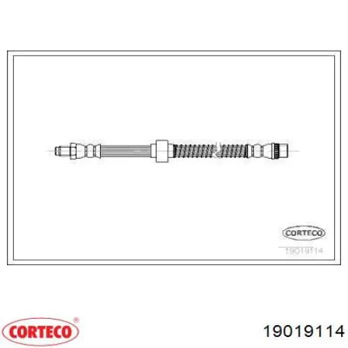 19019114 Corteco шланг тормозной передний