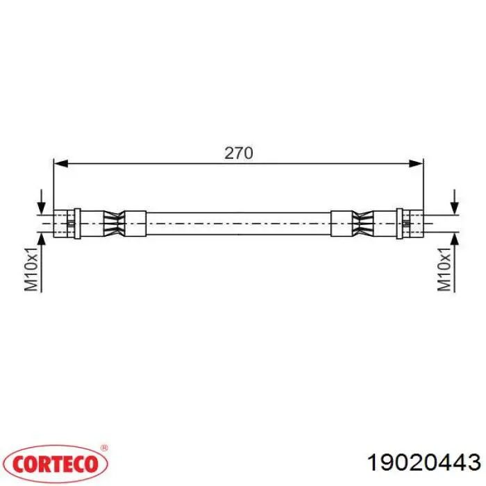 Шланг тормозной передний Corteco 19020443 цена, от 6.44 USD