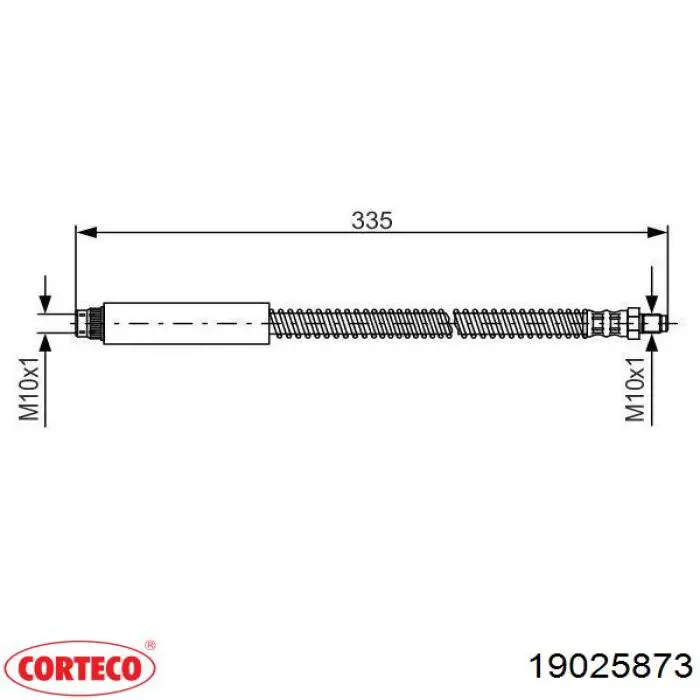 Шланг тормозной передний 19025873 Corteco
