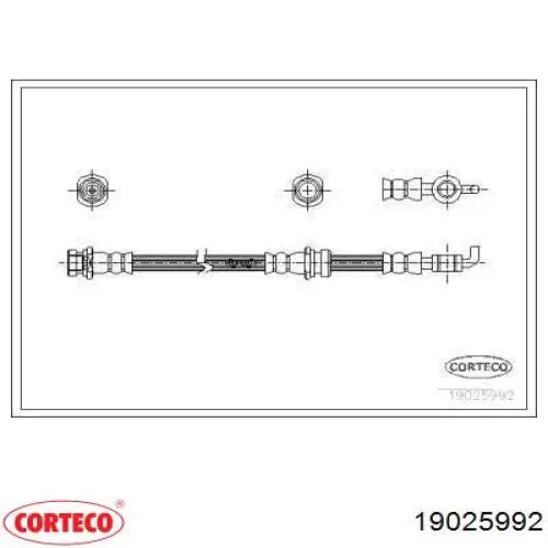 Шланг тормозной передний 19025992 Corteco