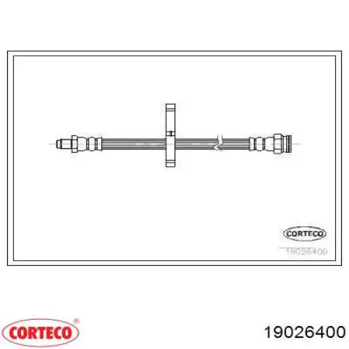 Шланг тормозной задний правый 19026400 Corteco